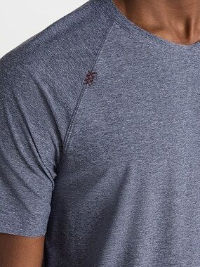 Rhone Reign performance heather blue crew neck shirt